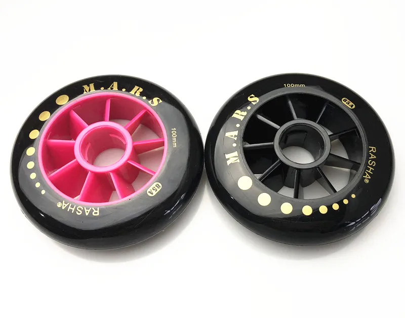 RASHA 100 мм встроенные скейт колеса скоростные для роликовых коньков 85A черные