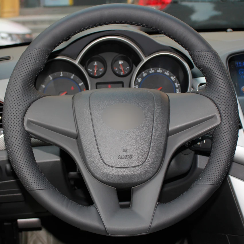 Кожаный чехол для Chevrolet Cruze рулевого колеса автомобиля-2009 Aveo 2014-2011 2014 натуральная