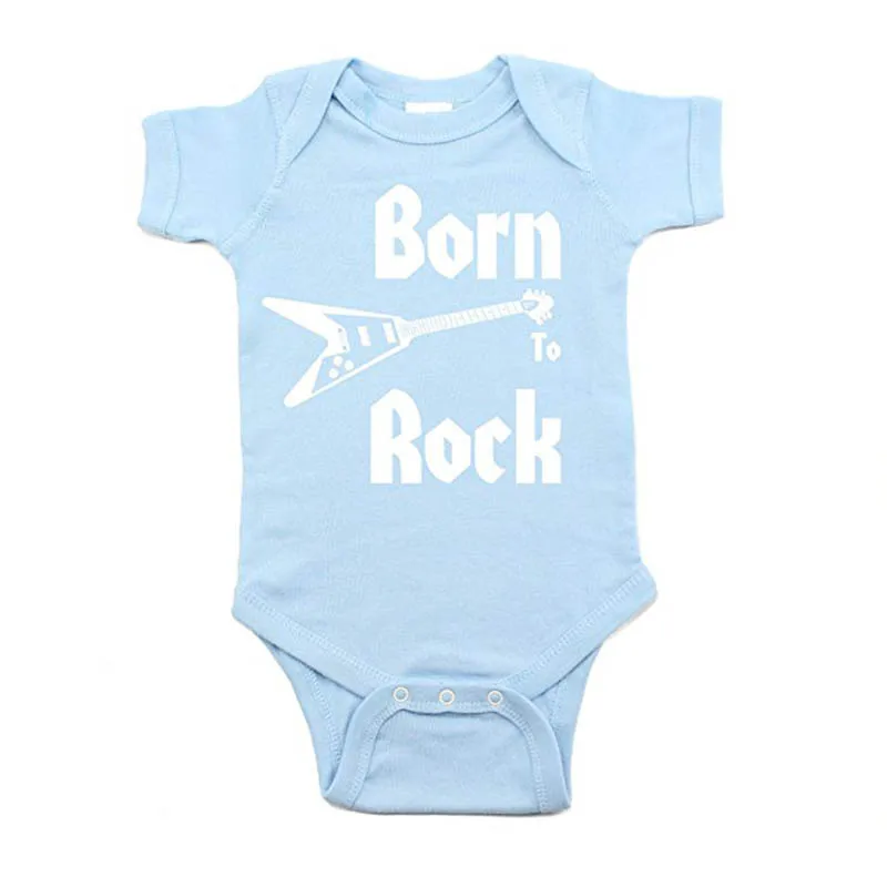 Коричневый YSCULBUTOL Born to Rock группа-гитара Rockstar детский Цельный боди с коротким рукавом - Цвет: Коричневый