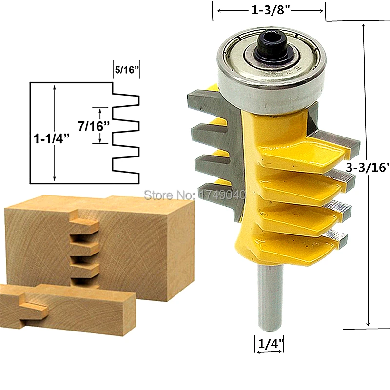 1-1/4 &quotпальцевое соединение клеевое фреза 1/2&quot и 1/4 &quotхвостовик карбида