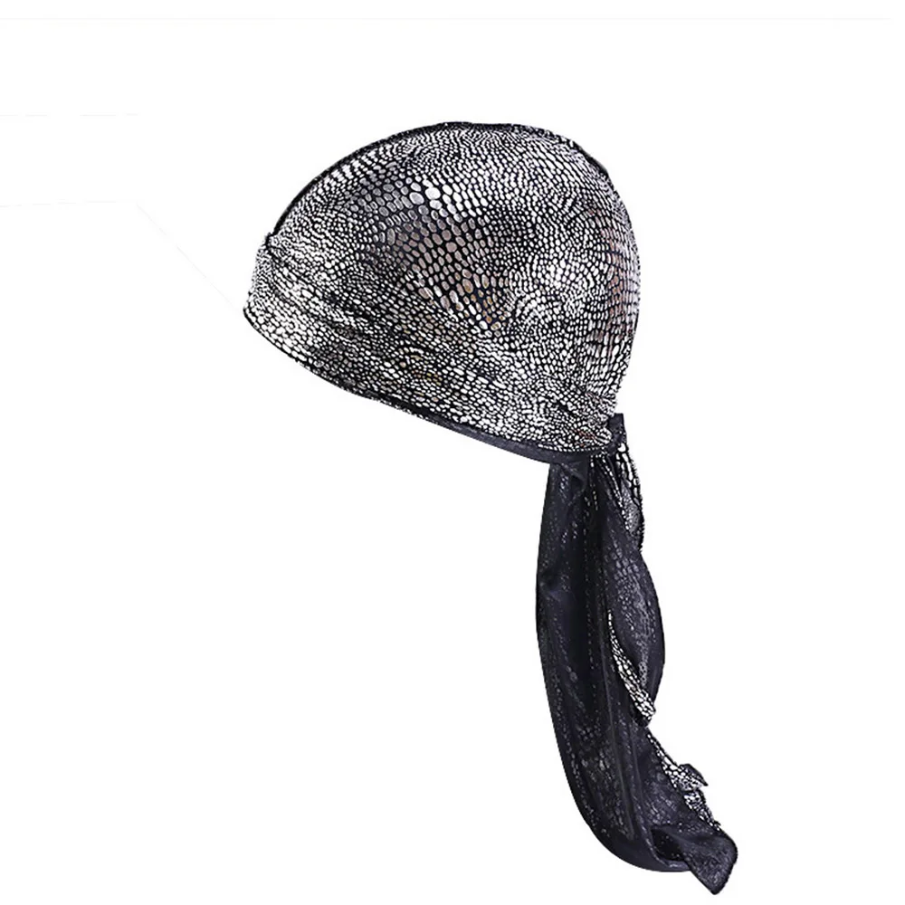 Новая модель черепа Durag Для мужчин золото дураки модные Durag Байкер тюрбан Кепка chemo пиратская шляпа Для мужчин женские аксессуары для волос