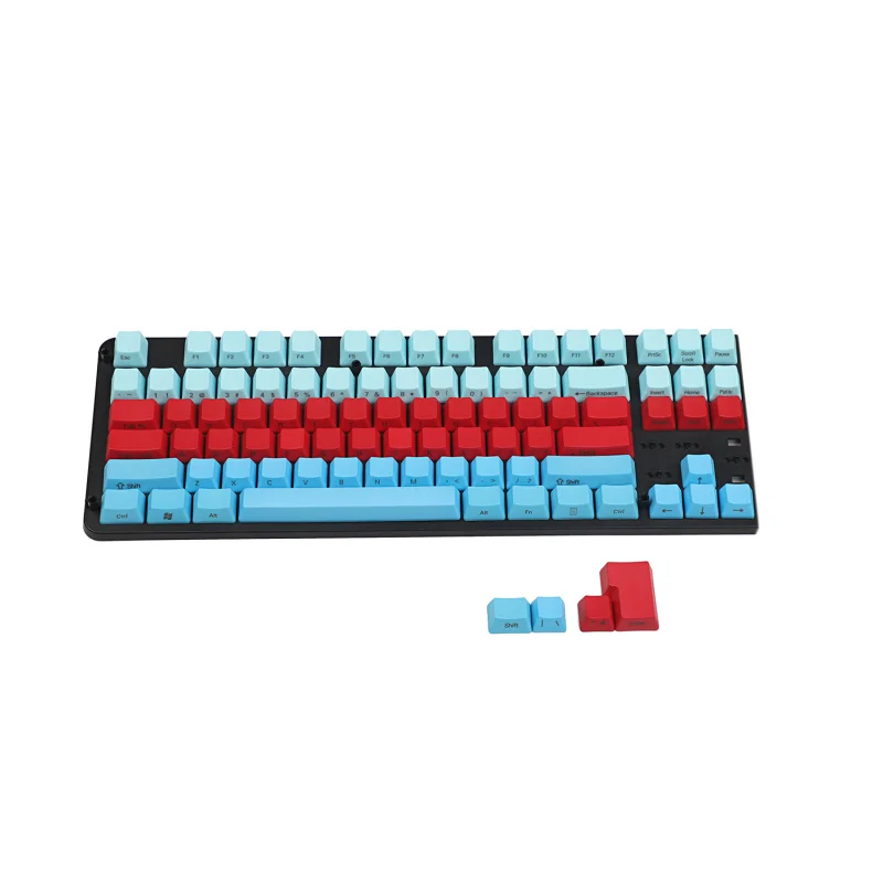 87 Blue Red YMDK синий белый красный смешанный 104 87 61 Ключ боковой печати толстые PBT OEM профиль колпачки для MX стандарт 104 TKL 61 механическая клавиатура - Цвет: 87 Blue Red