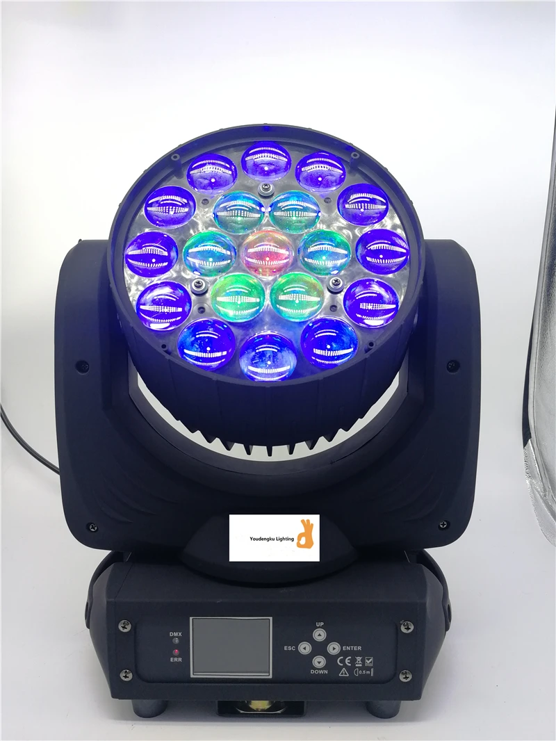 Новейший зум-фокус 19x15 Вт Mac Aura wash led moving head rgbw 4в1 кольцевой круг Zoom light | Лампы и
