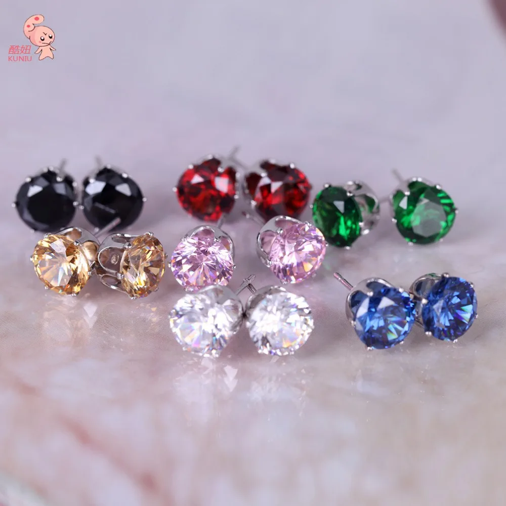 Женские круглые серьги гвоздики с кристаллами|cz stud earrings|fashion earringsstud earrings |