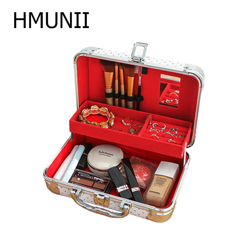 HMUNII дорожный органайзер для бижутерии Box портативный чехол из искусственной кожи
