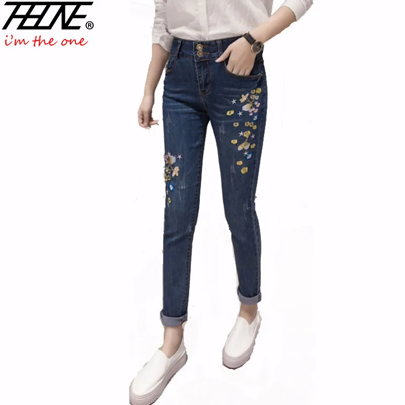 

THHONE / узкие джинсы, женские джинсовые штаны со средней талией, длинные штаны, повседневные модные узкие штаны, женские обтягивающие джинсы с ...