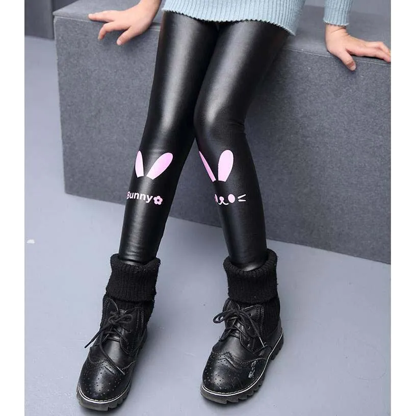 Детские штаны из искусственной кожи зимние длинные стильные весенние брюки