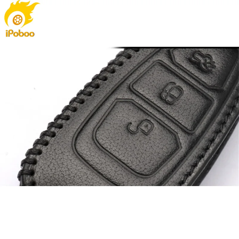 Новый кожаный чехол для ключа с 3 кнопками и дистанционным управлением цепочкой