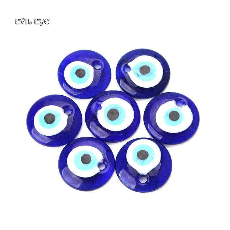 1 шт. 30/40/50 мм классический синий Стекло evil eye Цепочки и ожерелья подвеской Модные Простые сглаза очарование для DIY ювелирное Интимные аксессуары