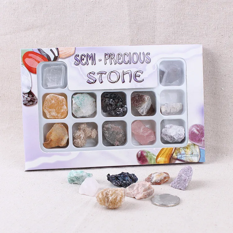 

Natural Crystal Original Ore Stone Specimen 12 Species Mixture Mineral Geology Teaching Material Science For Student Gift