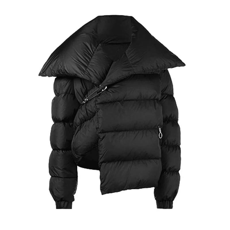 TWOTWINSTYLE Асимметричный женский пуховик, пальто, женский съемный длинный рукав, плюс Толстая зимняя верхняя одежда, Женская мода