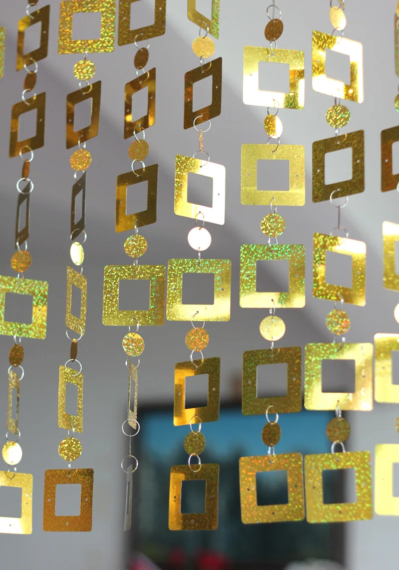 Интерьер DIY Лазерный квадратный Блестящий Декор дверь занавеска фестиваль