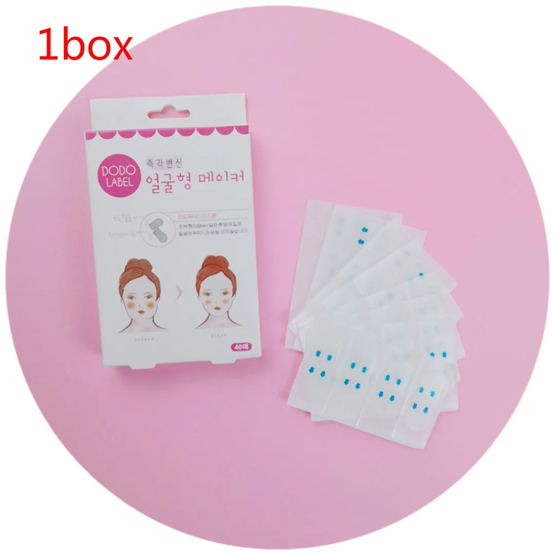 40pcs 40/80 шт. уход за кожей лица V утягивающий уход за лицом наклейка для похудения Поднимите Стикеры подтяжка уменьшить двойной для лица и подбородка маска для лица прореживание подтяжки лица Лента - Цвет: 40pcs