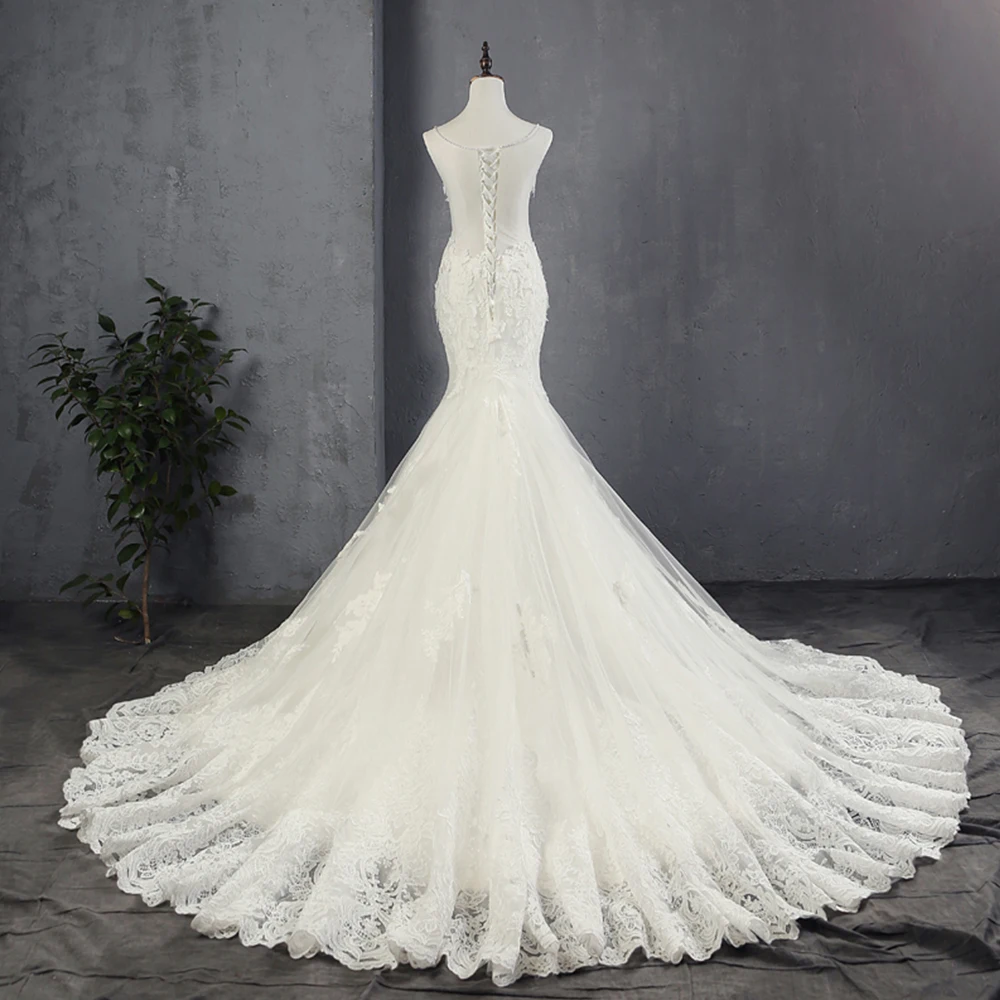 Hochzeitskleid роскошное свадебное платье Русалочки с аппликацией и бисером Vestido de Noiva