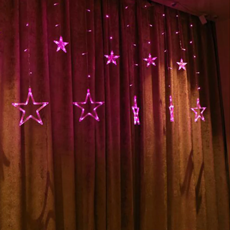 Christmas LED Lights AC/US/EU/UK Romantic Fairy Star Curtain String Lighting For Holiday Wedding Garland Party Decoration | Лампы и