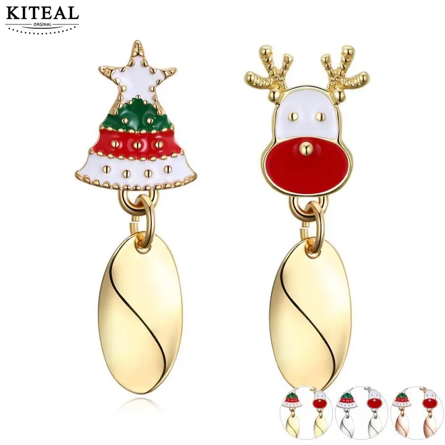 KITEAL хит 2017 Золотые серьги для женщин рождественский подарок крупного рогатого