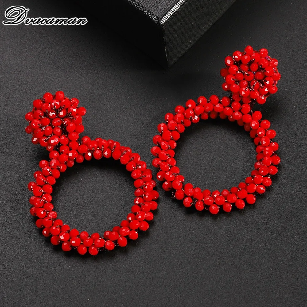 Dvacaman Boho дизайнерские длинные висячие серьги с кисточками для женщин модные полимерные массивные серьги этнические, праздничные ювелирные изделия в подарок