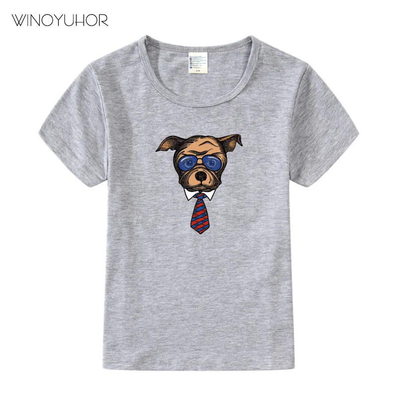 

Fashion French Bulldog Print T Shirts Children Boys Girls Summer Tops Tee Cartoon Dog Design T-shirt Kids Brand Clothing