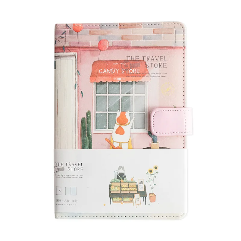 Travel Cat A A5 Ван Гог милый кожаный карманный Bullet Journal планировщик персональный органайзер Еженедельный дневник путешественник блокнот с цветными страницами канцелярские принадлежности - Цвет: Travel Cat A
