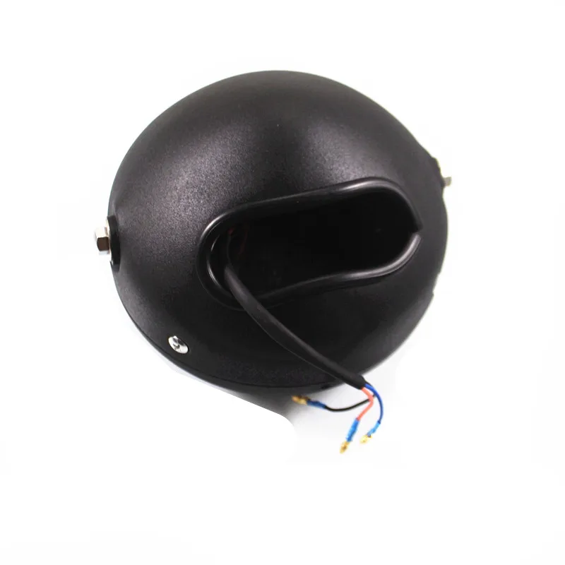 Motorcycle High Low Beam LED 6 1/2&quot HeadLight Cafe Racer Bobber Chopper Cruiser Touring Scooter Offroad Black |