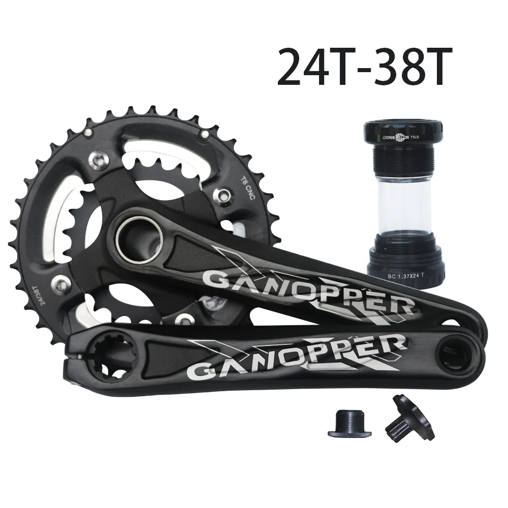 175mm 24T-38T set 104BCD MTB Горный шоссейный велосипед crankset 172,5/175 мм BMX велосипедный Кривошип набор нижняя часть 68BB 10 S бензопилы подходит shimano deore Alivio часть - Цвет: 175mm 24T-38T set