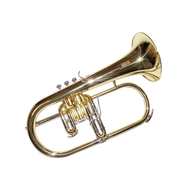 Bb ключ flugelhorn лаковая отделка Monel поршень чехол с мундштуком Flugel Horn Instrumento Musicais professionais