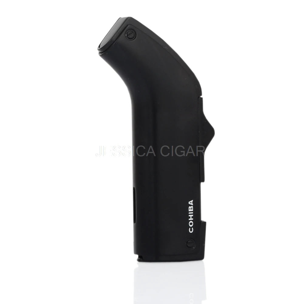 COHIBA крутой гаджет, Мужская зажигалка для сигар, металлический ветрозащитный фонарь, бутановый газовый пистолет, зажигалки для сигарет с сигарой