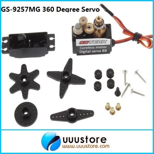 GS 9257MG 360 градусов сервопривод металлическая шестерня цифровой RC с внешним