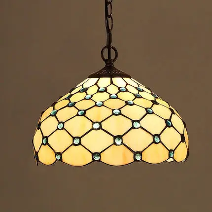 FUMAT витражный стеклянный подвесной светильник Европейский желтый абажур лампа