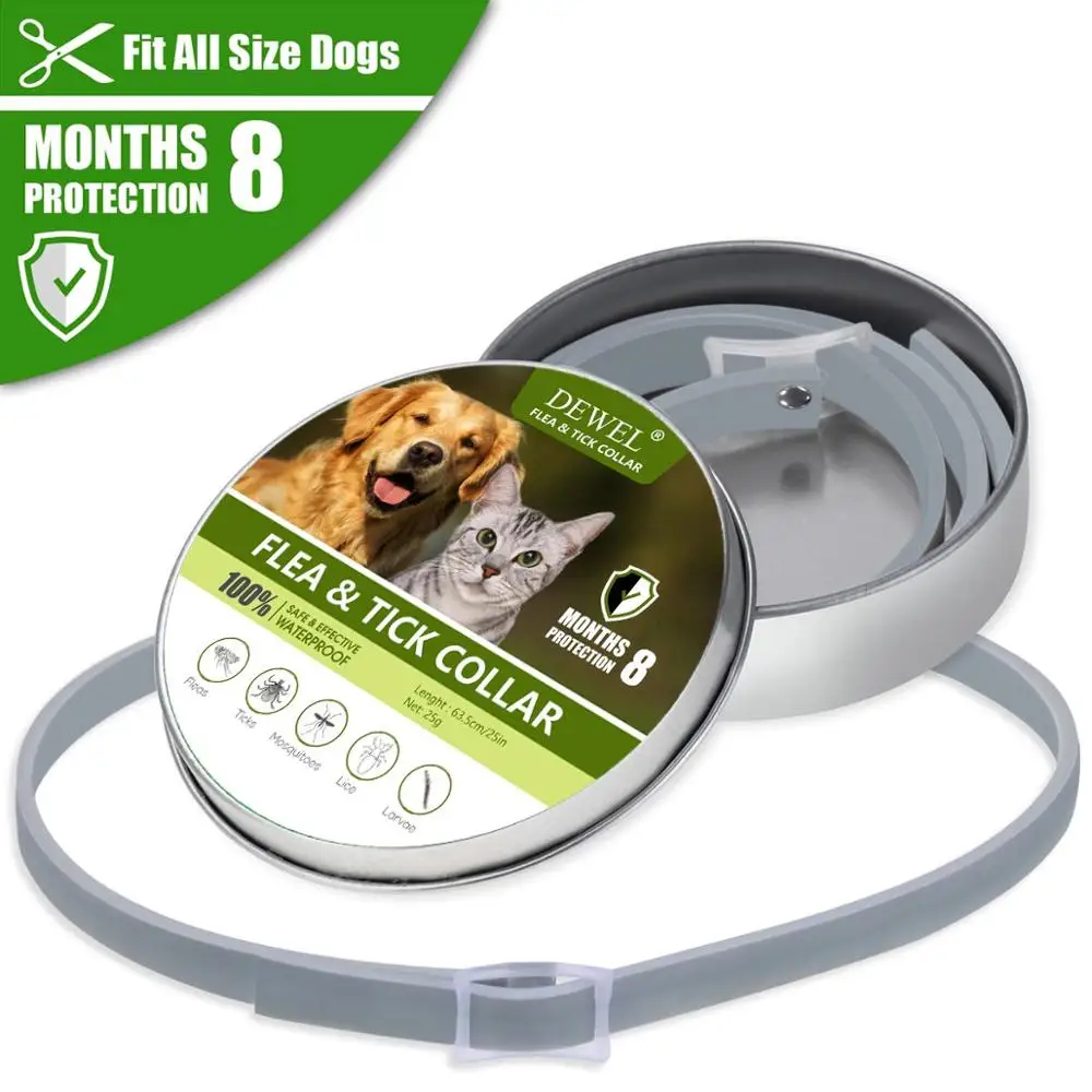 Pet Collars Dewel ошейник для собак анти-Блоха от клещей, комаров открытый защитный Регулируемый ошейник для питомцев 8 месяцев длительная защита - Цвет: Pet Collars