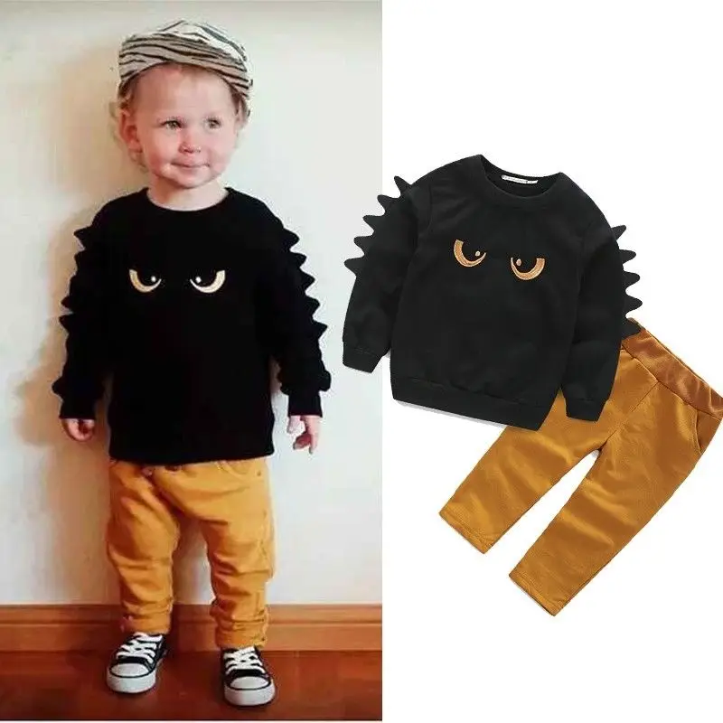 Autumn Winter Baby Boy Cute Clothing 2015 2pc Pullover Sweatshirt Top + Pant Clothes Set Toddler Outfit Suit |