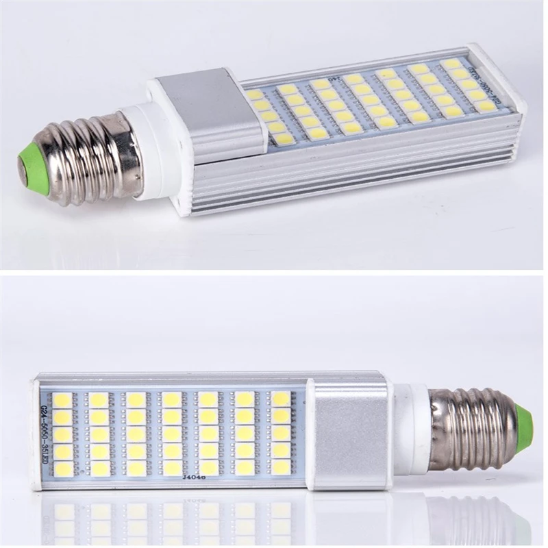 12W 60PCS 5050 LED E27/G24 12 V/24 V/36 V 85-265Vac led лампа кукурузы 100LM/W 164mm горизонтальная для стола