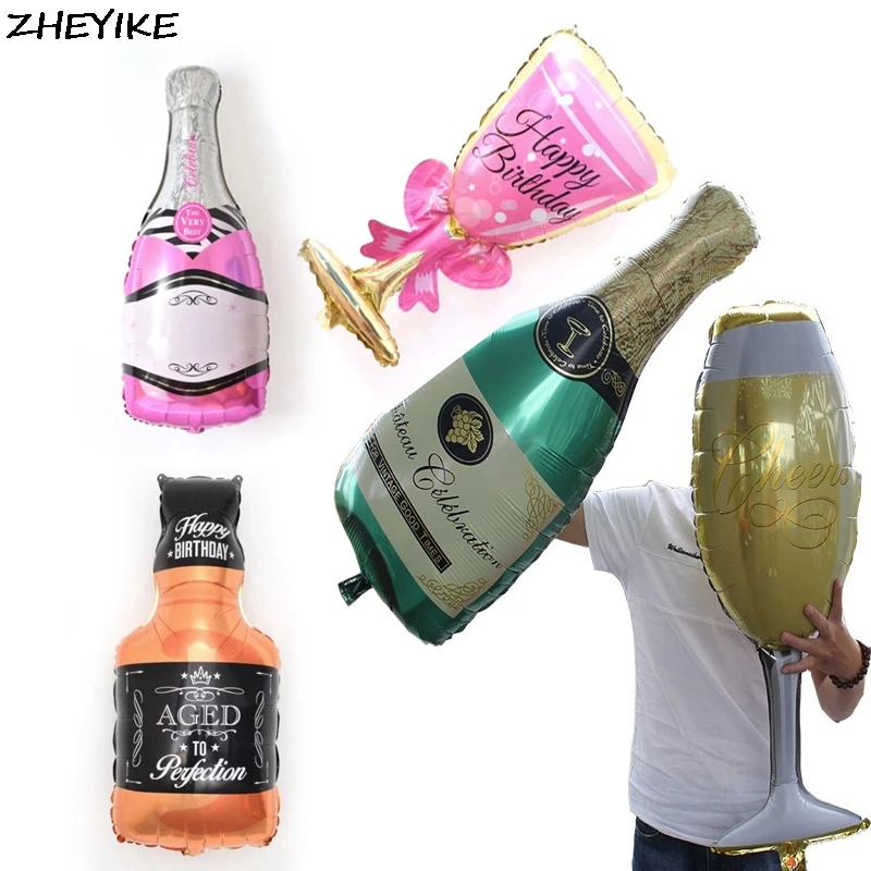 ZHEYIKE 1 pc шампанское воздушный шар из фольги бутылки чаша бокал для вина Кубок шары