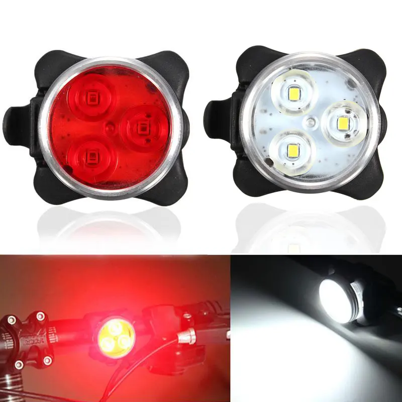 Новый USB Перезаряжаемый велосипедный велосипед 3LED передний задний фонарь с