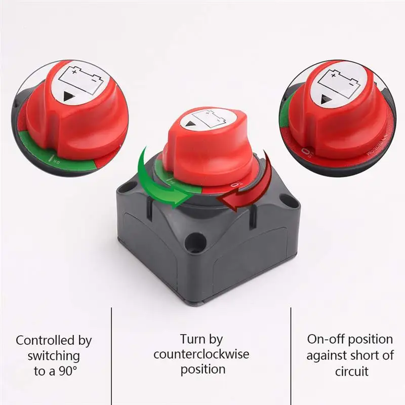 Universal 12V/24V Battery Isolator Cutoff Cut Off Power Kill Switch with 4 Positions Waterproof Cover for Marine Car Boat ATV | Автомобили