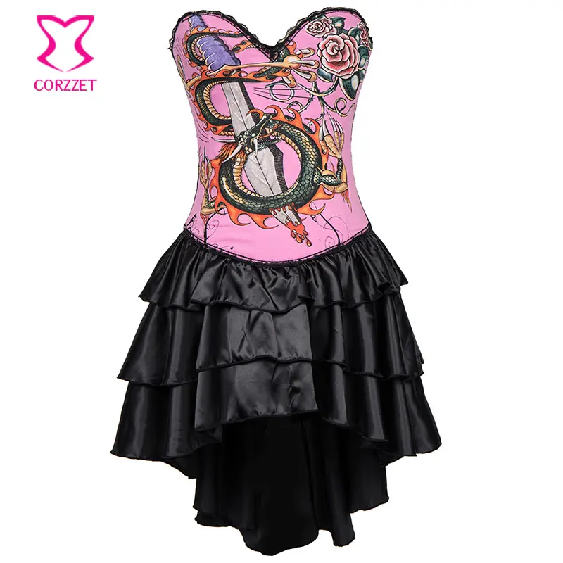 Женское платье с принтом дракона в викторианском стиле|corset plus|plus corsetcotton corset |