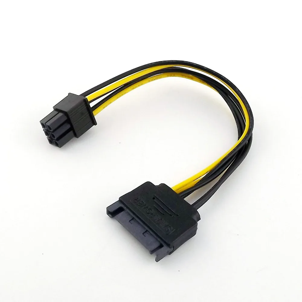 10 шт. SATA 15 контактный штекер к 6 контактному PCI Express карта адаптер питания