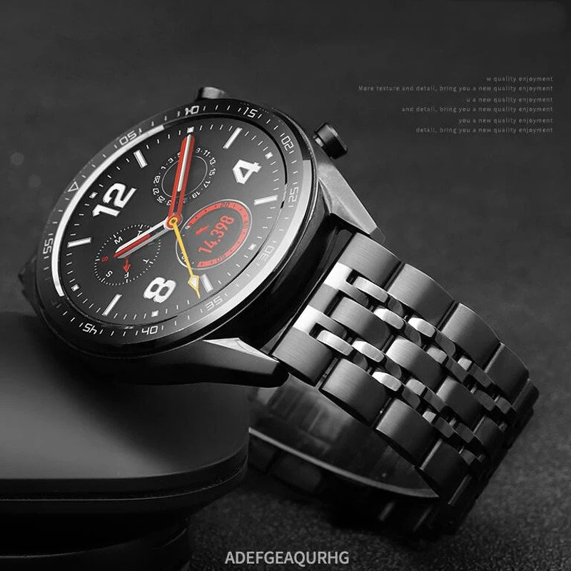 Металлический ремешок для часов из нержавеющей стали для huawei Watch GT Honor Watch Magic Band huawei gt Active 46 мм ремешок на запястье 22 мм Quick releas