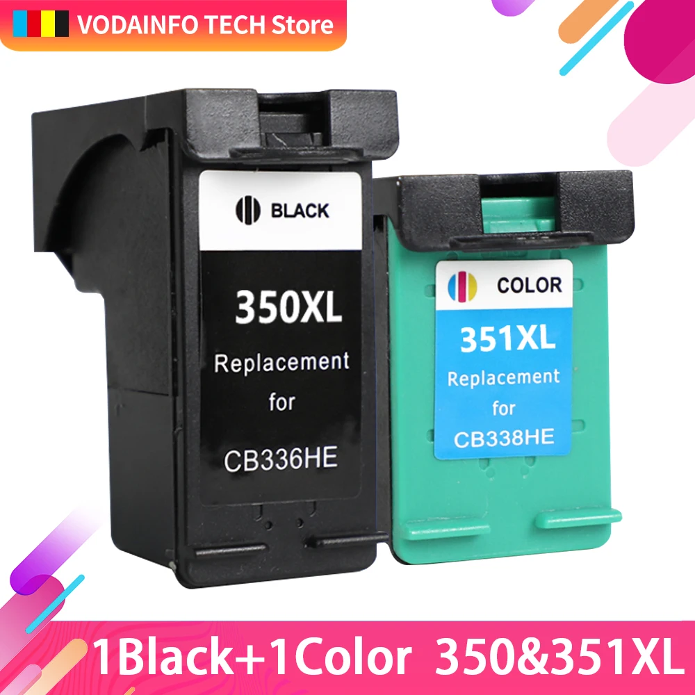 QSYRAINBOW для чернильных картриджей 350xl Замена HP 350 HP351 XL HP350 Photosmart C4380 Deskjet D4200 Officejet J6450