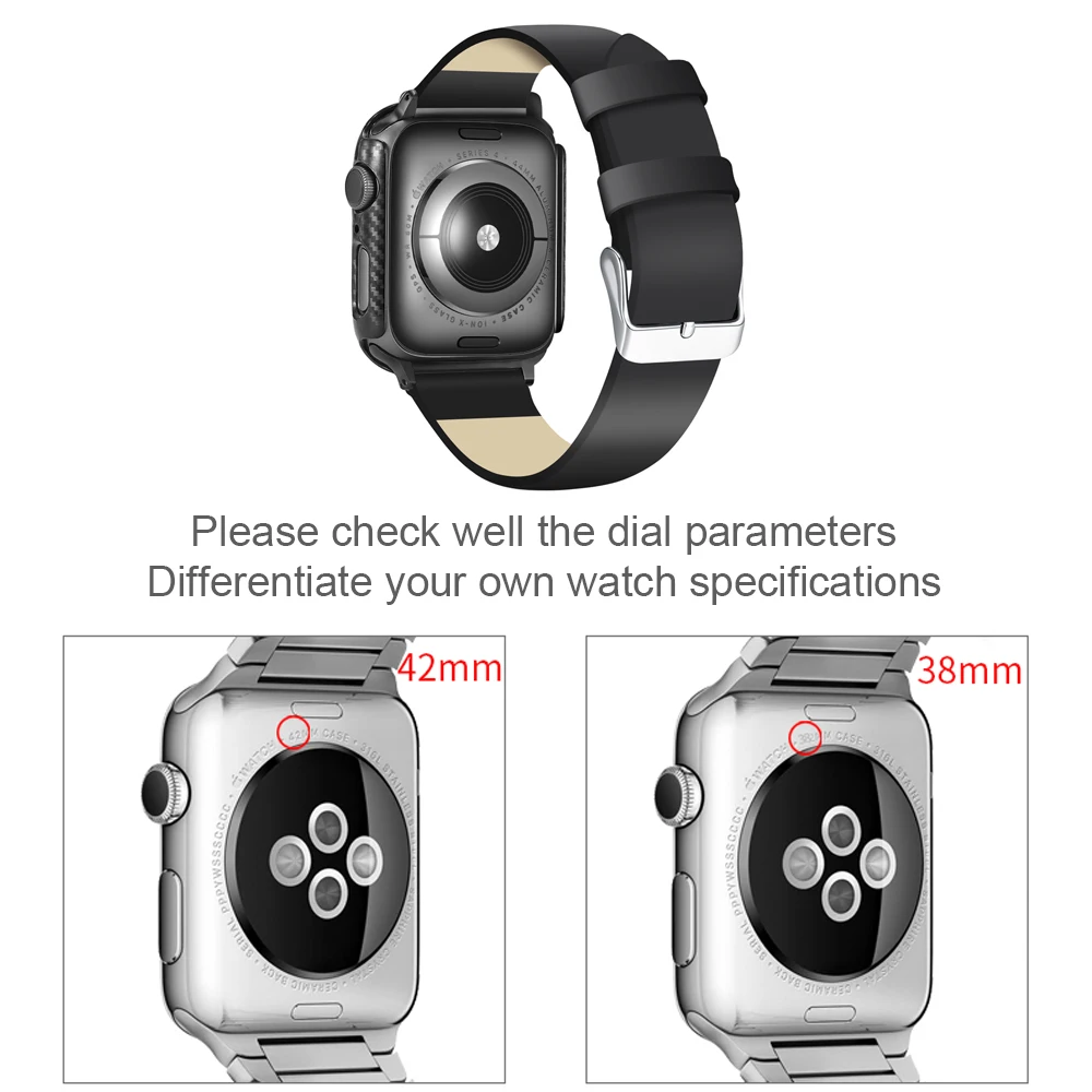 Ahowie умный протектор для часов чехол Apple Watch Series 4 3 2 1 бампер рамка из углеродного