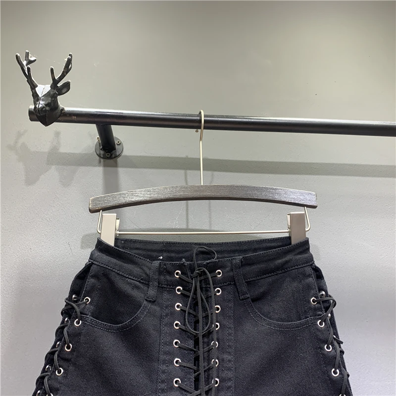 Neploe Высокая талия Свободные женские шорты Твердые Drawstring модные короткие мягкие повседневные Прямые джинсы шорты Лето 45423