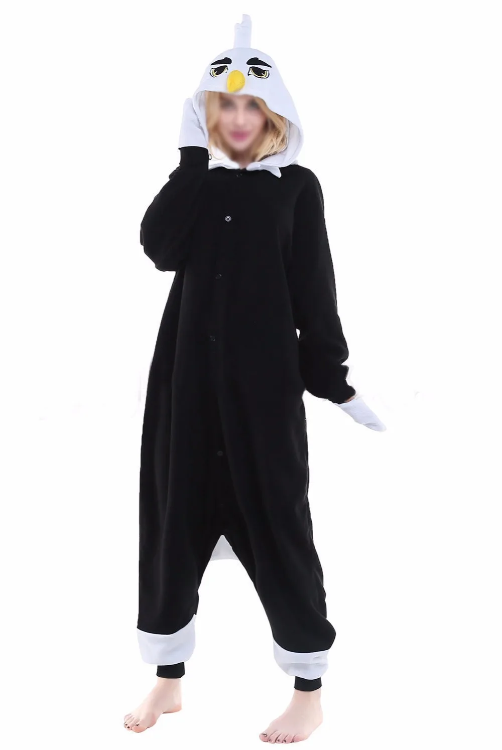 Кигуруми животных черный орел милый Onesie костюмы для вечерние косплея Роман
