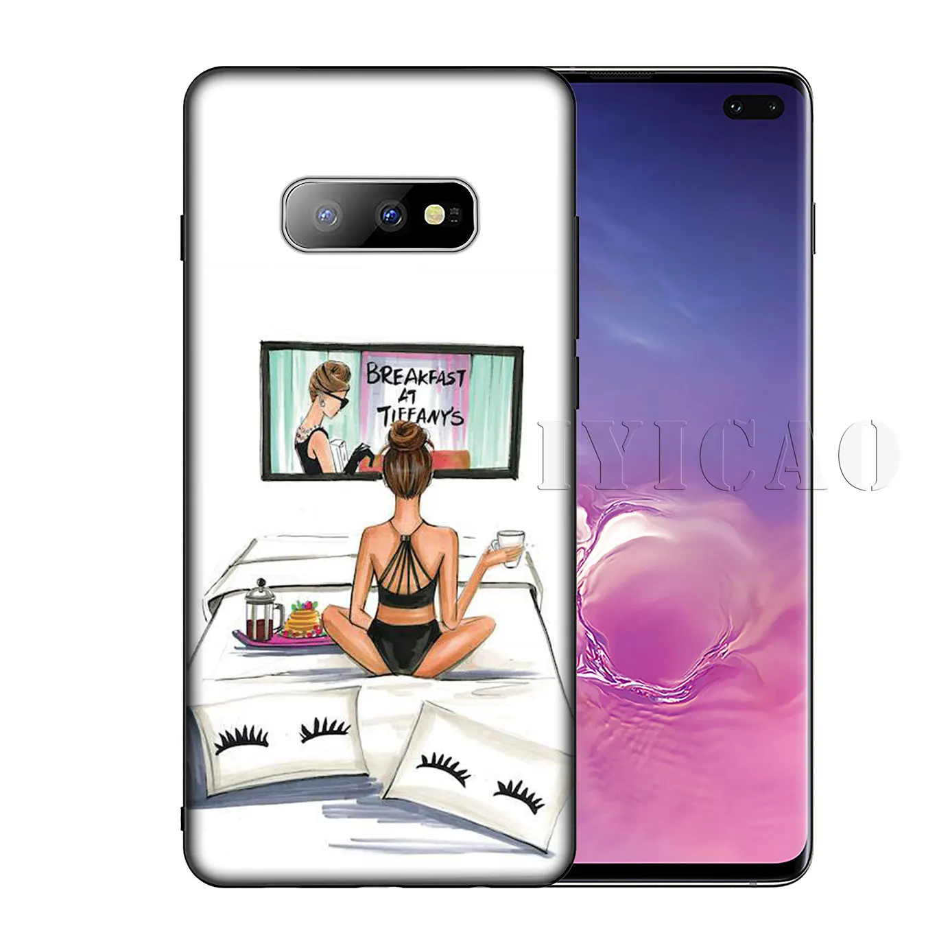 Модный тонкий мягкий чехол для мамы и дочки IYICAO Samsung Galaxy S10 S9 S8 Plus S6 S7 Edge S10e E |