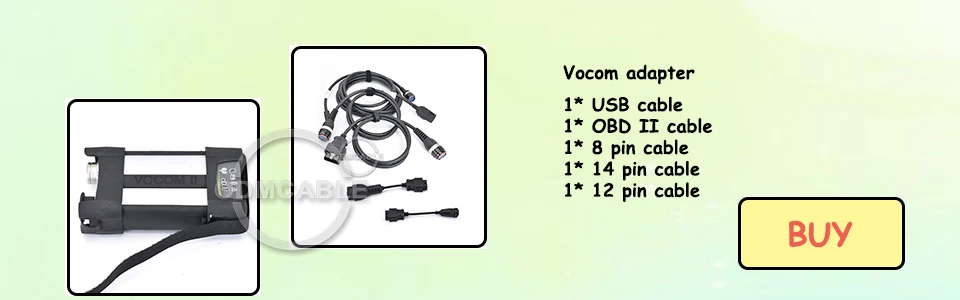OBDII 16 pin vocom II диагностический кабель с USB кабель для диагностики автомобилей+ FCI 8 pin контактный кабель для Volvo vocom диагностический инструмент