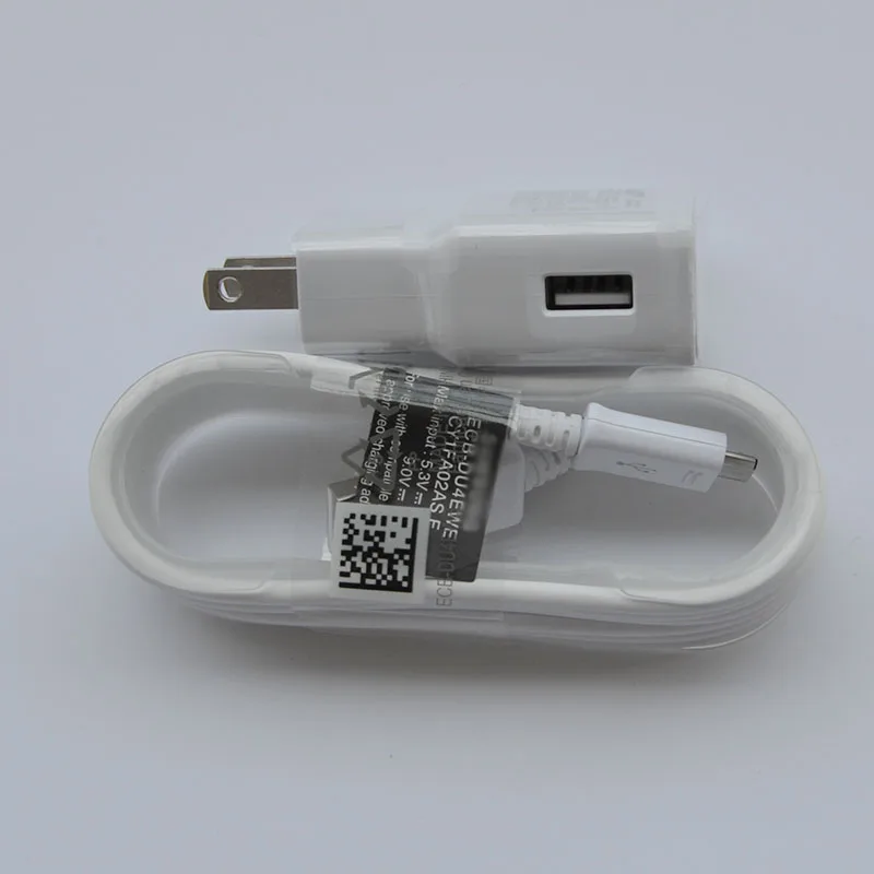 100% Оригинальный Адаптер Быстрая Зарядка Зарядное Устройство + ФУТОВ USB Cabl для Samsung