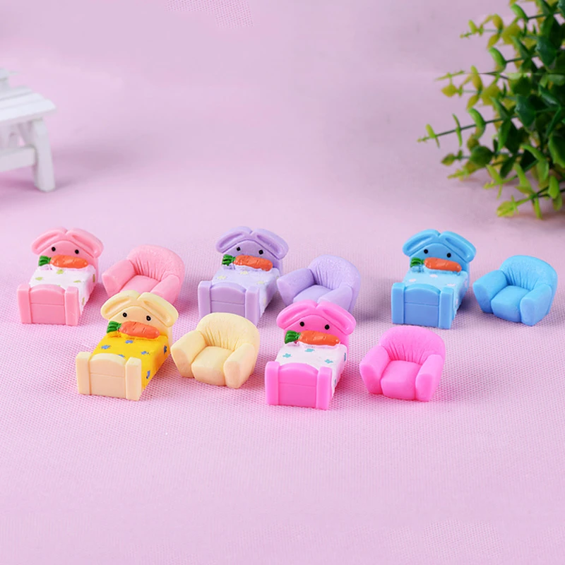 Kawaii морковь маленькая кровать диван Фея садовые миниатюры DIY орнамент смоляные