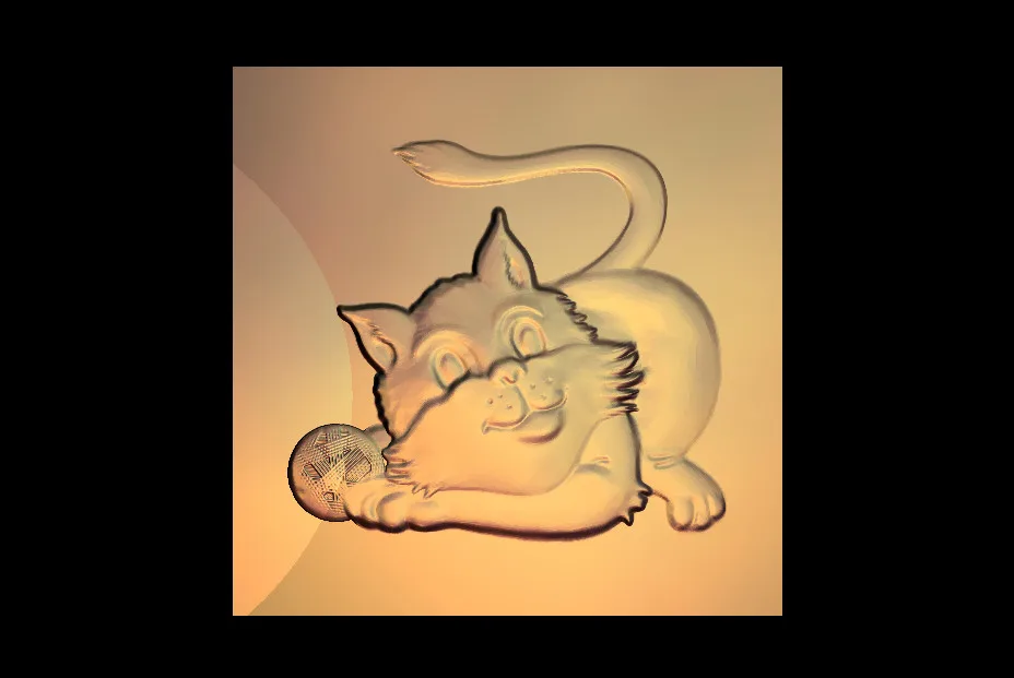 Рельефная 3d модель cat and dog для ЧПУ роутера Artcam Aspire type 3 STL формат файла M442|cat dog|cat catcat