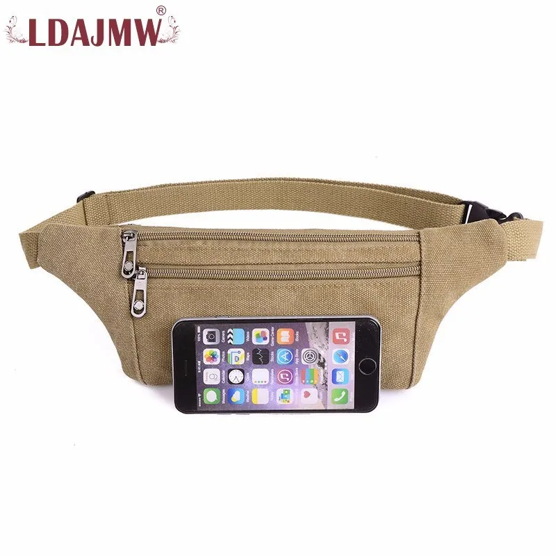 Fashion Leisure Motion Canvas Fanny Pack Waist Bag Pochete Money Belt Celulares Phone Bags Cases For Man Women | Багаж и сумки