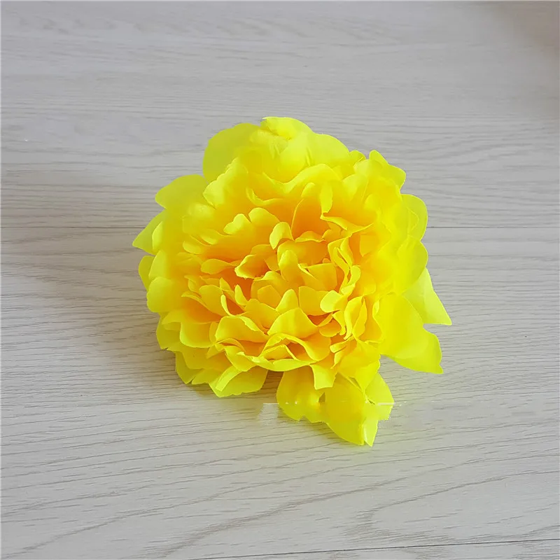 30 шт./лот 13 см шелк Пион Искусственные головки цветов DIY ВЕНОК Подарочная коробка ремесло поддельные цветы для свадьбы дома вечерние украшения - Цвет: Цвет: желтый