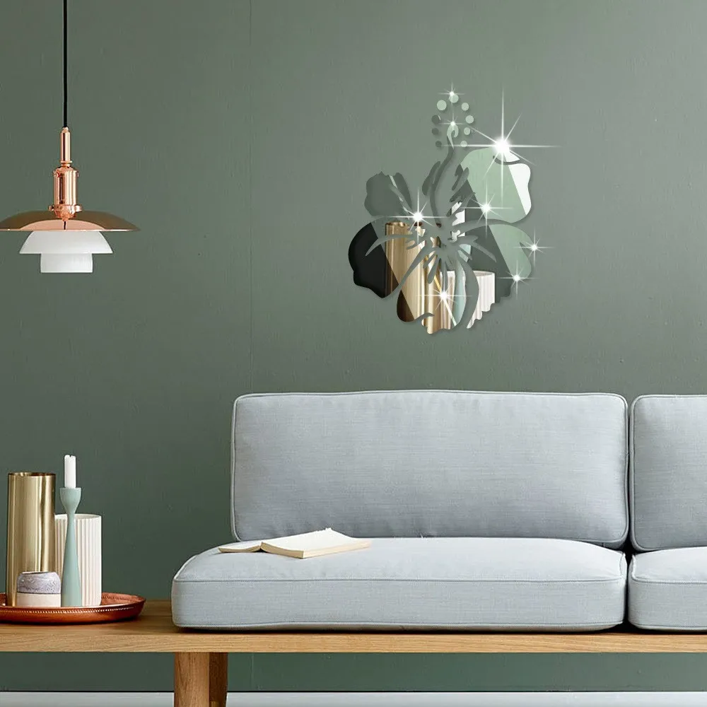 Зеркальные настенные Стикеры пластиковые 3d наклейки сделай сам с пионами